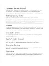    Literature Review Outline Templates     Free Word  PDF Documents     SlideShare