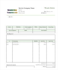 Service Order Invoice Template Order Invoice Template Order