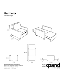 harmony single sofa bed with memory