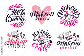 makeup studio and courses vector logo
