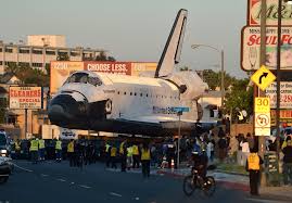 shuttle endeavour rockets moved through