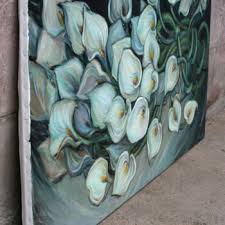 Calla Lilies Black White Painting By