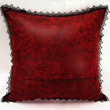 red gothic cozy decorative pillowcase