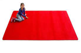 red large rectangular clroom rug by