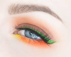 neon green orange colorful makeup