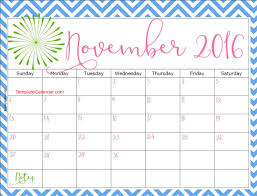 Cute Calendar November 2018 Printable For Kids