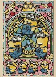 Details About Cross Stitch Chart Minions Stained Glass 2 Flowerpower37 Uk