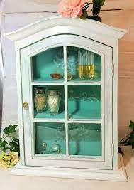 Sal Shabby Cabinet Has Glass Pane Door
