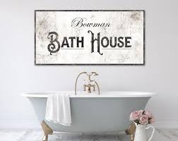 Personalized Bath House Sign Vintage