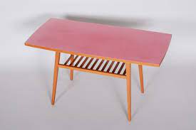 Small Beech Coffee Table 1960s For