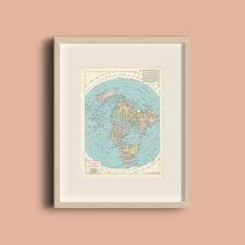 polar projection vintage 1959 world map