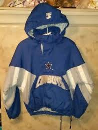 Great savings free delivery / collection on many items. Nfl Dallas Cowboys Football Vintage Starter Youth M Hood Jacket 1 2 Zip Pullover Ebay