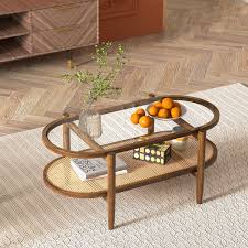 2 Tier Coffee Table With Tempered Glass