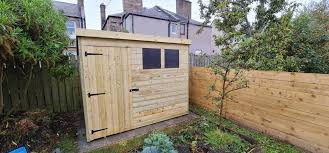 pent wooden garden sheds by highland sheds
