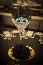 Masquerade Martini Glass Centrepiece