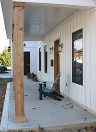 wrap porch posts with 1x cedar