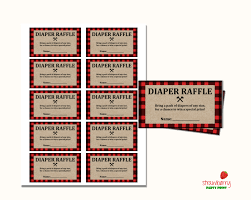 Lumberjack Baby Shower Diaper Raffle Tickets Sign Invitation Ticket