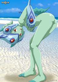 This horny digimon likes to pose naked on the beach! – Digimon Hentai