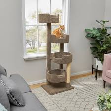 lqq 65 in real carpet wooden cat tree