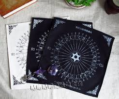 Table Pendulum Chart Magic Hexagram Pentacle Runes Tarot Card Wicca Pagan Altar Props Popular