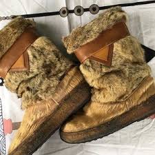 Tecnica Vintage Goat Hair And Leather Boots 10