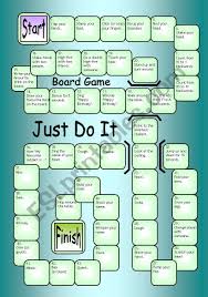 board game just do it esl worksheet