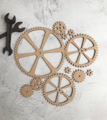 Wooden Steampunk Rotating Gears Cogs