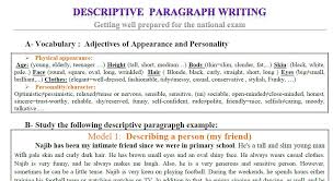 descriptive paragraph writing