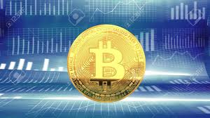 Bitcoin Graph Digital Currency Rising In Market Value Symbolized