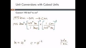 Unit Conversions With Cubed Units Cubic Km To Cubic Cm