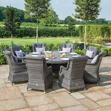 8 Seater Round High Back Dining Set