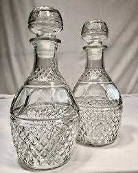 Vintage Cut Glass Wine Liquor Decanters