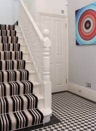 white striped stair carpet runner