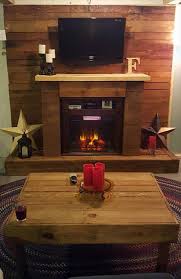 Pallet Wall With Faux Fireplace 101
