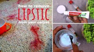 remove red dried lipstick from carpet