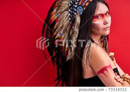 native american indian wearing
