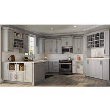The newest trend is to mix white and gray cabinets, making a two toned kitchen. Hampton Bay Shaker Dove Gray Stock Assembled Wall Kitchen Cabinet 24 In X 30 In X 12 In Kw2430 Sdv The Home Depot