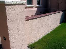 Block Wall Column With Stucco Brick