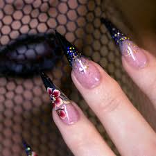 glitter fade acrylic nail design see