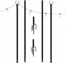 outdoor string lights festoon pole