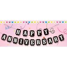 Mytex Happy Anniversary White Wording Black Banner From Category