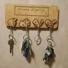 Wooden Key Holder Wall Mounted Key Ring
