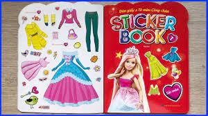 Sách dán hình và tô màu công chúa búp bê Barbie phần 1 - Sticker book  coloring Barbie (Chim Xinh) - YouTube
