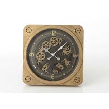 Gold Wall Clock Mechanical Industrial