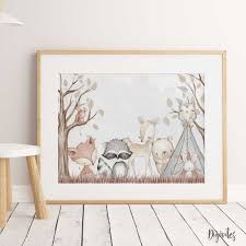 Baby Boy Nursery Decor Boho Woodland