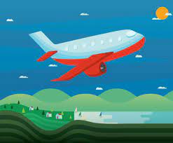 free cartoon plane ilration vector