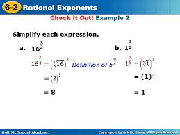rational exponents warm up lesson