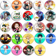 Looking for the definition of mha? Amazon Com My Hero Academia Button Pins Set 24 Pack My Hero Academia Button Pins Mha Characters Pins Bag Accessories For Anime Mha Fans 2 28 In Diameter