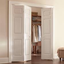 When you open the door, instead of swinging in or out, it folds in half at the hinge and wide closets might need two bifold doors side by side. Interior And Closet Doors The Home Depot