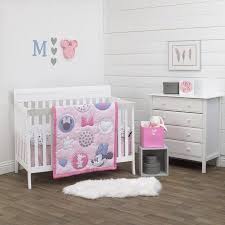 pink 3 piece nursery crib bedding set